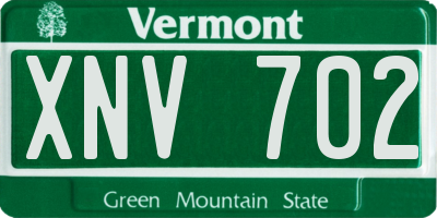 VT license plate XNV702