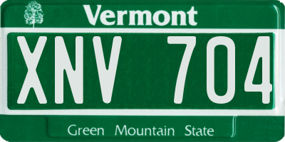 VT license plate XNV704