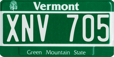 VT license plate XNV705