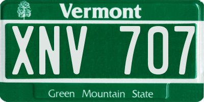 VT license plate XNV707