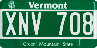 VT license plate XNV708
