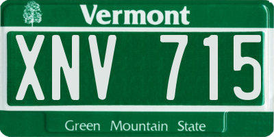 VT license plate XNV715