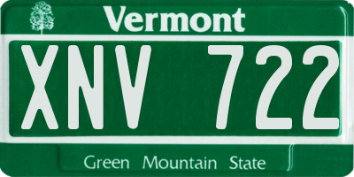 VT license plate XNV722