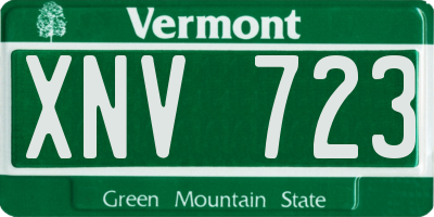 VT license plate XNV723