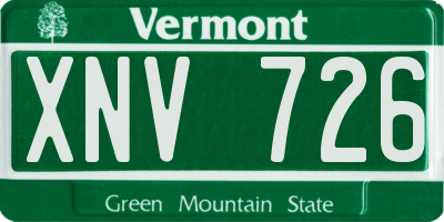 VT license plate XNV726