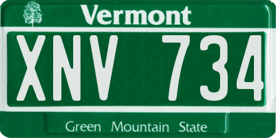 VT license plate XNV734