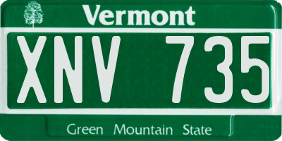 VT license plate XNV735