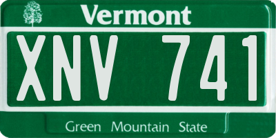 VT license plate XNV741