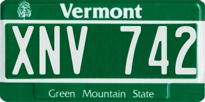 VT license plate XNV742