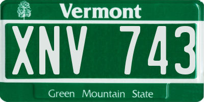 VT license plate XNV743