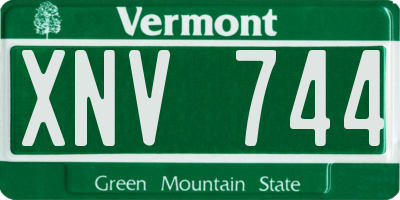 VT license plate XNV744