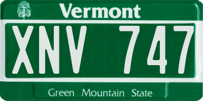 VT license plate XNV747