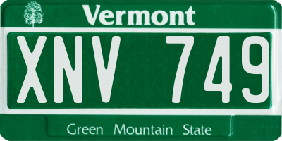 VT license plate XNV749