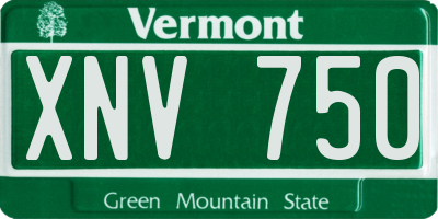 VT license plate XNV750