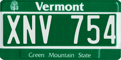 VT license plate XNV754