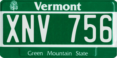 VT license plate XNV756
