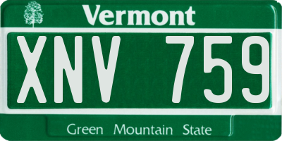 VT license plate XNV759