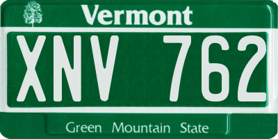 VT license plate XNV762