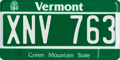 VT license plate XNV763