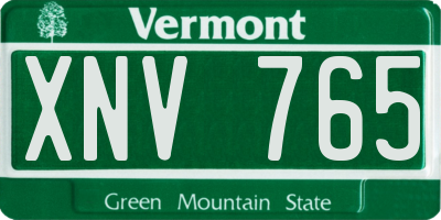 VT license plate XNV765
