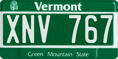 VT license plate XNV767