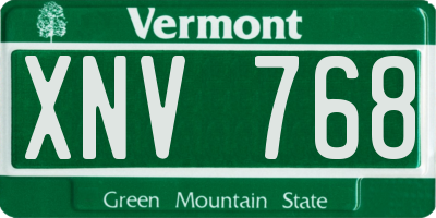 VT license plate XNV768