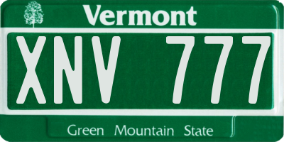 VT license plate XNV777