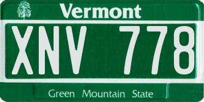 VT license plate XNV778