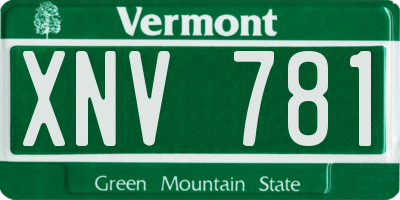 VT license plate XNV781