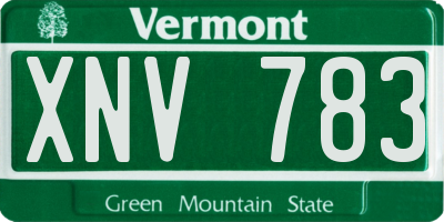 VT license plate XNV783