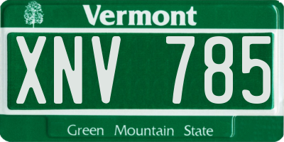 VT license plate XNV785