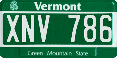 VT license plate XNV786