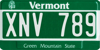 VT license plate XNV789