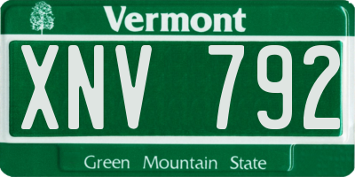 VT license plate XNV792
