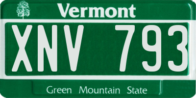 VT license plate XNV793