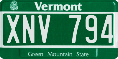 VT license plate XNV794