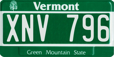 VT license plate XNV796