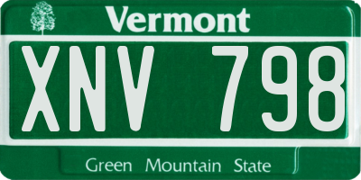 VT license plate XNV798