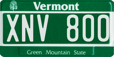 VT license plate XNV800