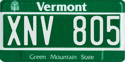 VT license plate XNV805
