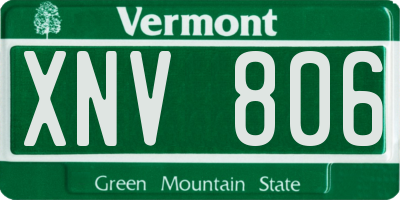 VT license plate XNV806