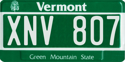 VT license plate XNV807