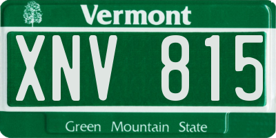VT license plate XNV815