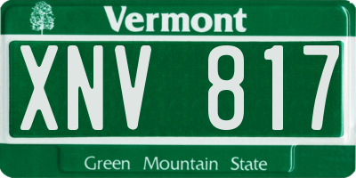 VT license plate XNV817