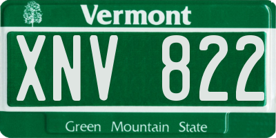 VT license plate XNV822
