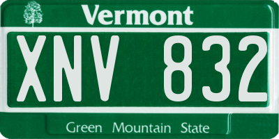 VT license plate XNV832