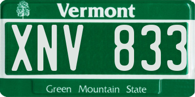 VT license plate XNV833