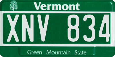 VT license plate XNV834