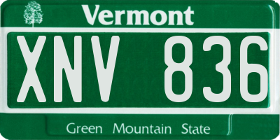 VT license plate XNV836