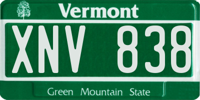 VT license plate XNV838